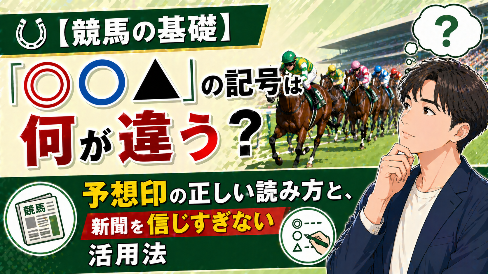 【競馬の基礎】「◎〇▲」の記号は何が違う？予想印の正しい読み方と、新聞を信じすぎない活用法