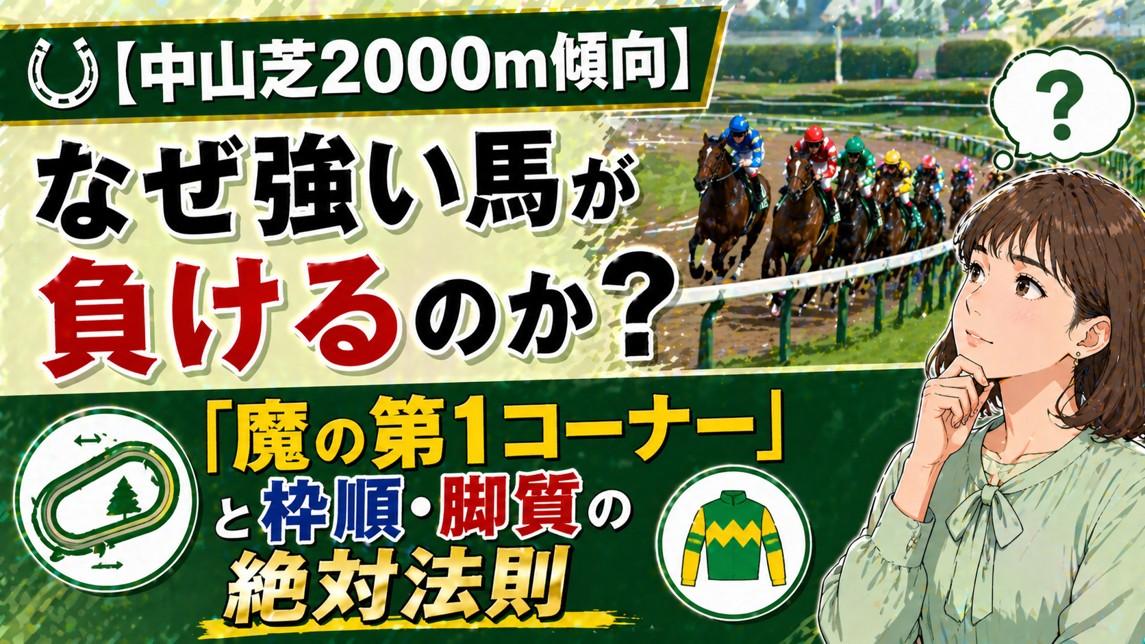 【中山芝2000m傾向】なぜ強い馬が負けるのか？「魔の第1コーナー」と枠順・脚質の絶対法則